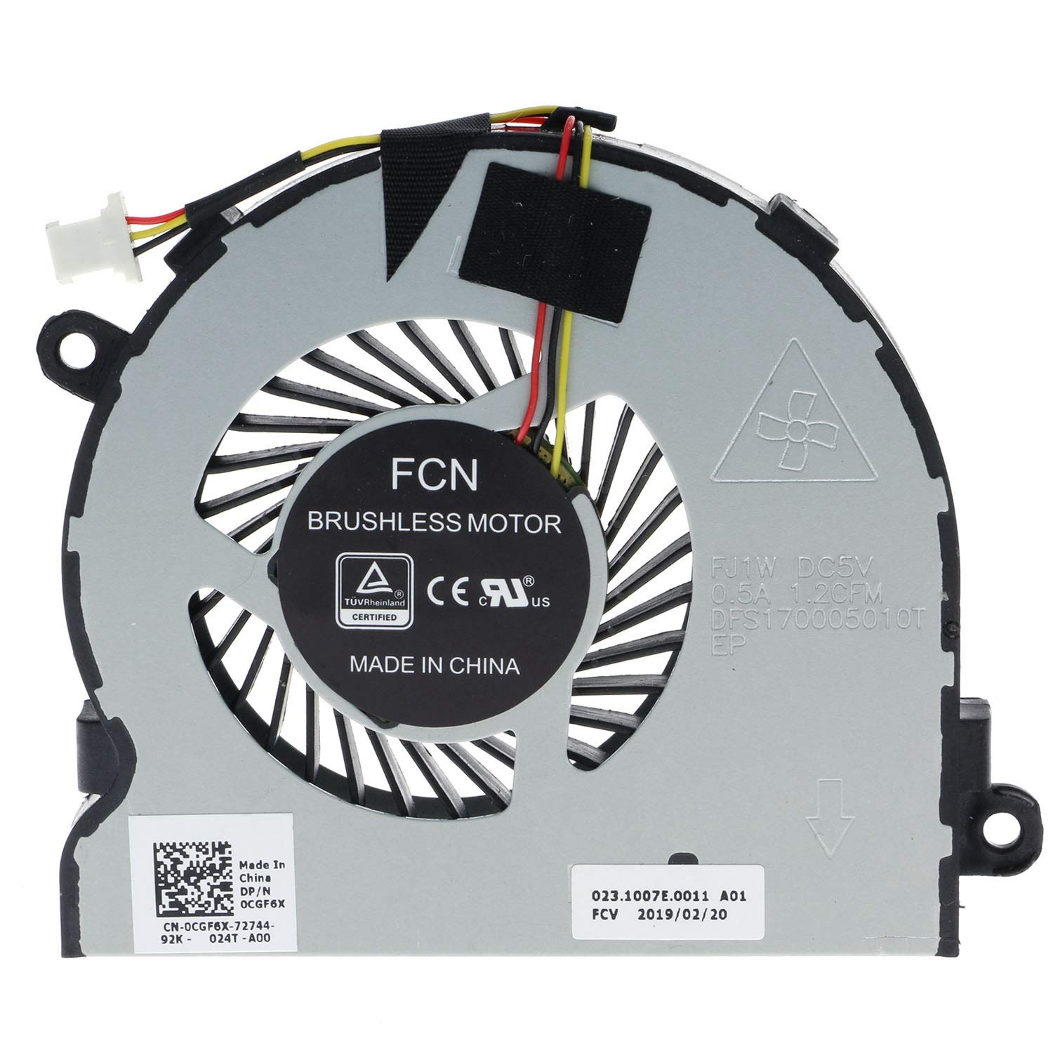 CPU Cooling Fan for DELL INSPIRON 15 3565 3567 3568 P63F Vostro 14 3468 DFS170005010T 0CGF6X CGF6X