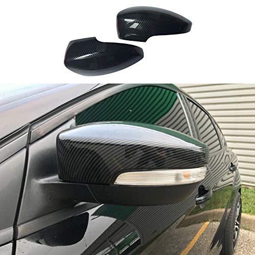 ruihe 2pc Carbon Fiber Color Rearview Mirrors Cover Trim Fit for Ford Focus RS ST MK3 2012-2018 ABS