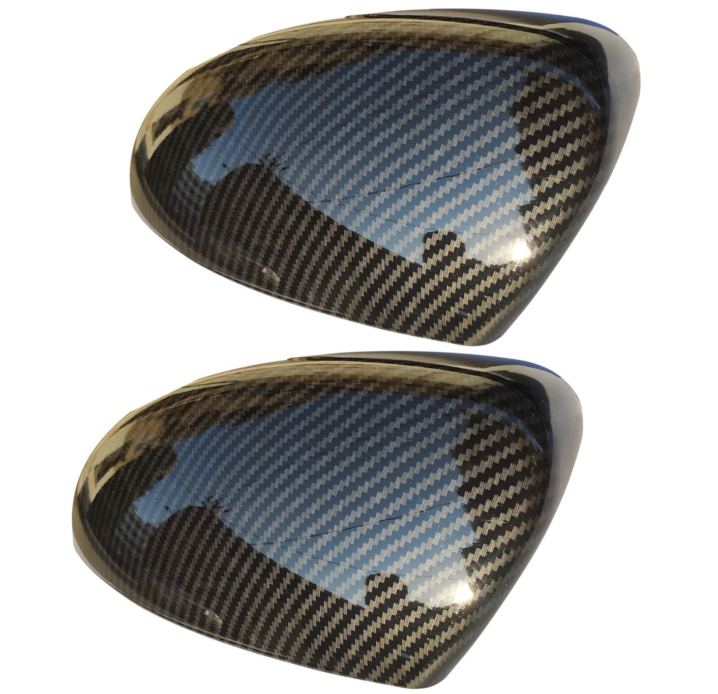 ruihe 2pc Carbon Fiber Color Rearview Mirrors Cover Trim Fit for Ford Focus RS ST MK3 2012-2018 ABS