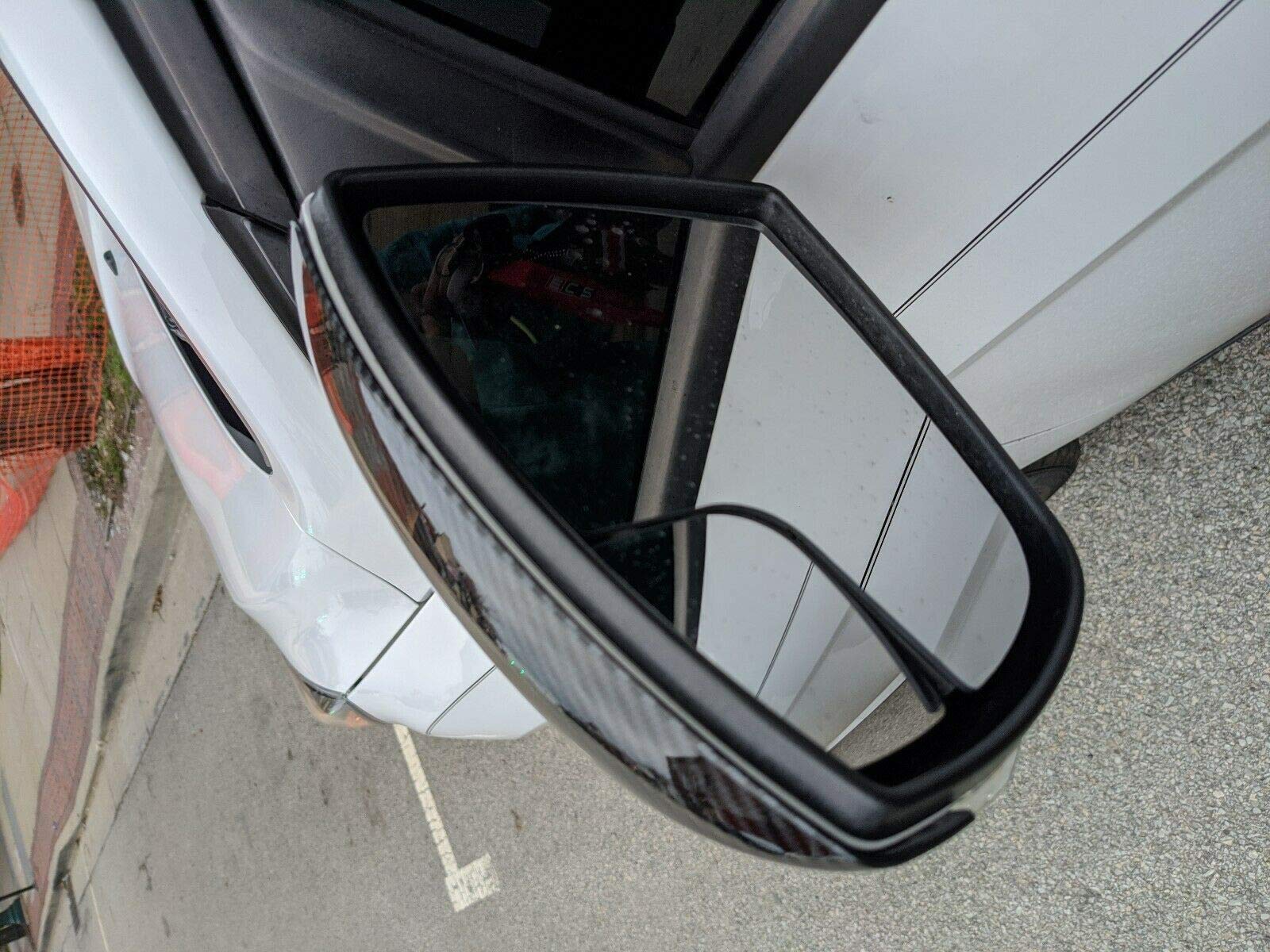 ruihe 2pc Carbon Fiber Color Rearview Mirrors Cover Trim Fit for Ford Focus RS ST MK3 2012-2018 ABS