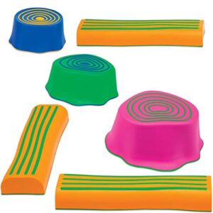 edxeducation step-a-trail - 6 piece backyard obstacle course for kids - indoor and outdoor - build coordination and confidence - physical and sensory play