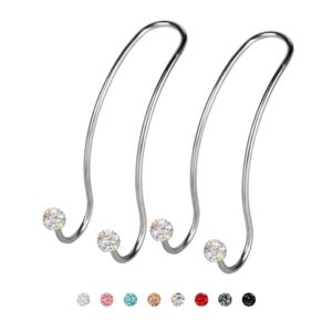 savori auto hooks bling car hangers organizer seat headrest hooks strong and durable backseat hanger storage universal for suv truck vehicle 2 pack (white)