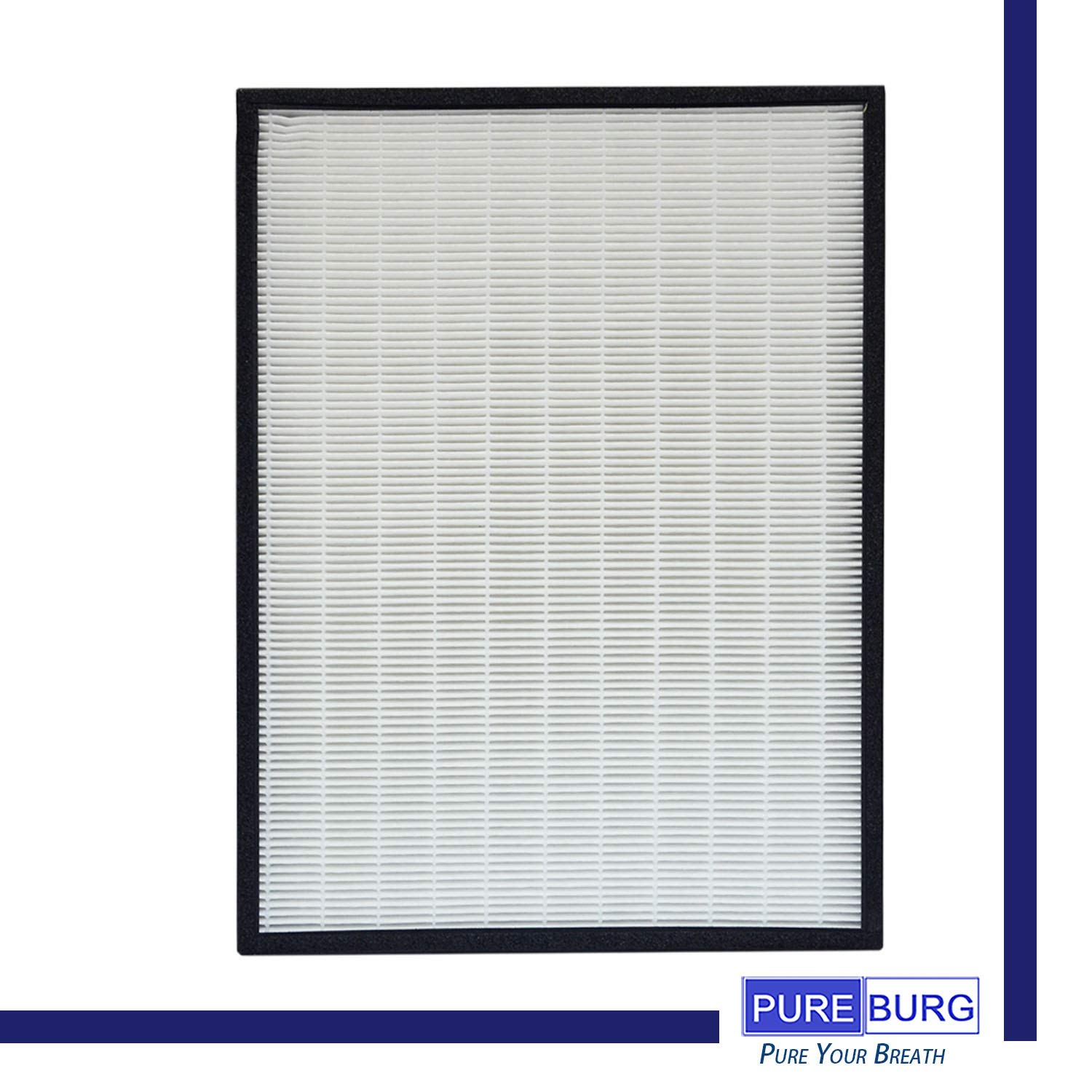 PUREBURG Replacement True HEPA Filter Compatible with Rabbitair BioGS BioGP SPA-421A SPA-582A Air Purifiers, H13 Air Clean dust PM2.5 Odor smoke VOCs Home Pet-Hair Kitchen