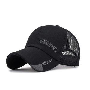 XibeiTrade Unisex Summer Baseball Cap Men Women Sports Outdoor Canvas Mesh Breathable Hat (Black)