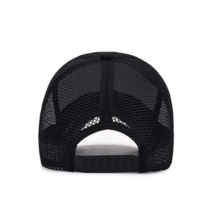 XibeiTrade Unisex Summer Baseball Cap Men Women Sports Outdoor Canvas Mesh Breathable Hat (Black)