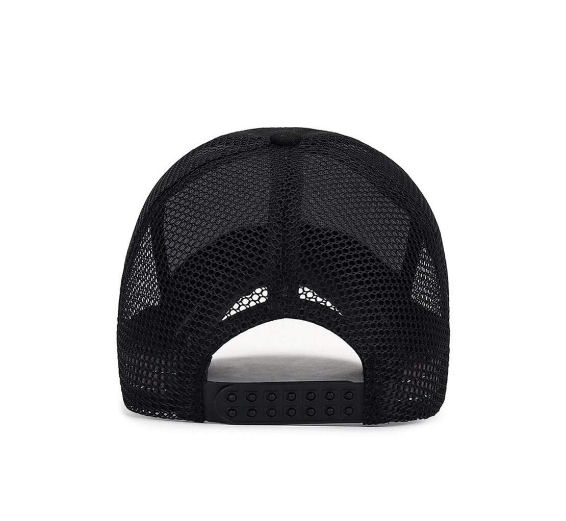 XibeiTrade Unisex Summer Baseball Cap Men Women Sports Outdoor Canvas Mesh Breathable Hat (Black)