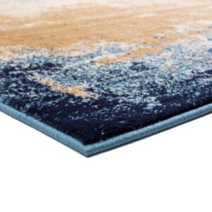 LUXE WEAVERS Howell Collection Abstract Blue 5x7 Area Rug