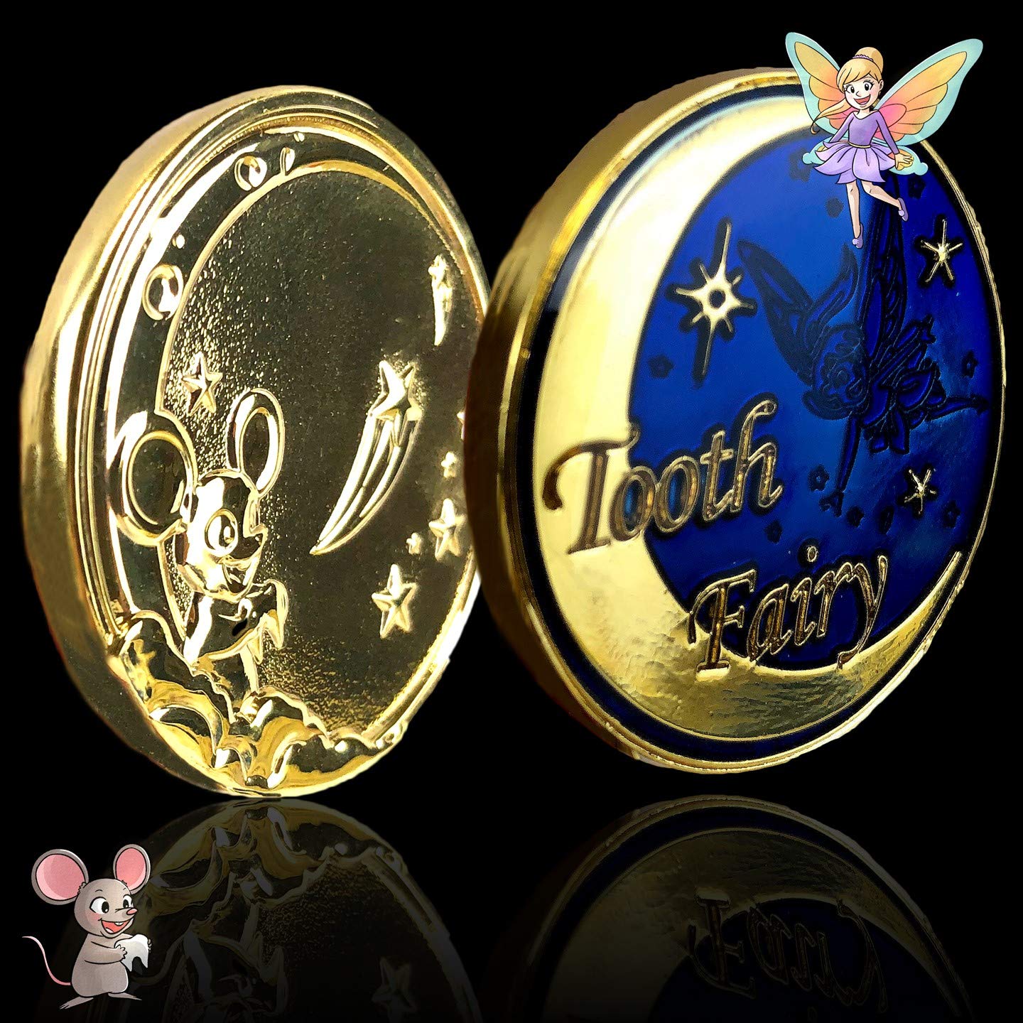 Tooth Fairy Gift Set Keepsake Gold Coin and Tooth Fairy Book for Girls