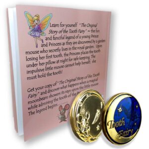 Tooth Fairy Gift Set Keepsake Gold Coin and Tooth Fairy Book for Girls