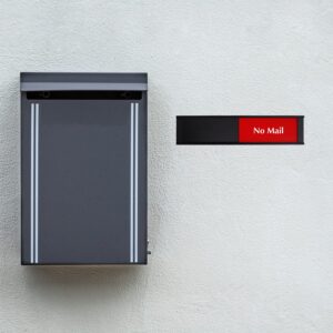 SmartSign Mail Is Here/No Mail Slider Sign | 2.25" x 10" Plastic Black