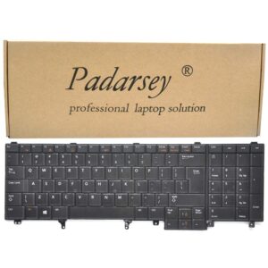 Padarsey Replacement Keyboard Without Pointer Compatible with Dell Latitude E5520 E5520m E5530 E6520 E6530 E6540 Precision M4600 M4700 M4800 M6600 M6700 Laptop US Layout