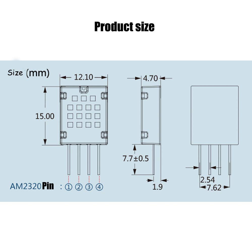 KOOBOOK 2Pcs AM2320 AM2320B Digital Temperature Humidity Sensor Replace SHT10 SHT11 for Arduino