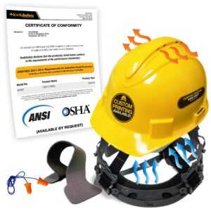 kwiksafety - charlotte, nc - turtle shell hard hat type 1 class c ansi osha standard cap style (one size fits most) 10 vents + free sweatband & earplugs construction safety helmet lightweight/yellow