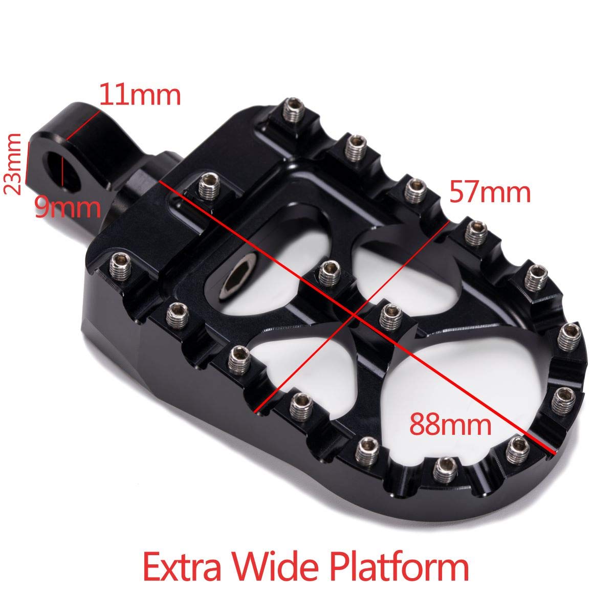 Hopider CNC Wide Foot Pegs 360° Roating MX Chopper Bobber Style for harley Dyna Sportster Fatboy Iron 883,Black