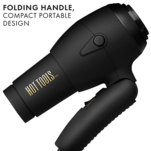 Hot Tools Pro Signature 1875W Folding Handle Hair Dryer | Compact, Perfect for Travel