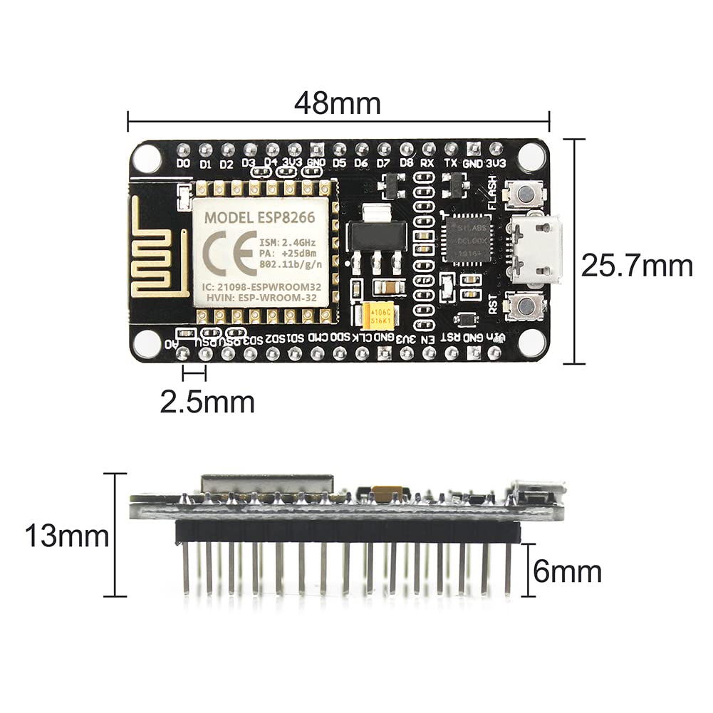 KeeYees Development Board WiFi WLAN Wireless Module for ESP8266 for NodeMCU for ESP-12E for Arduino (5pcs)