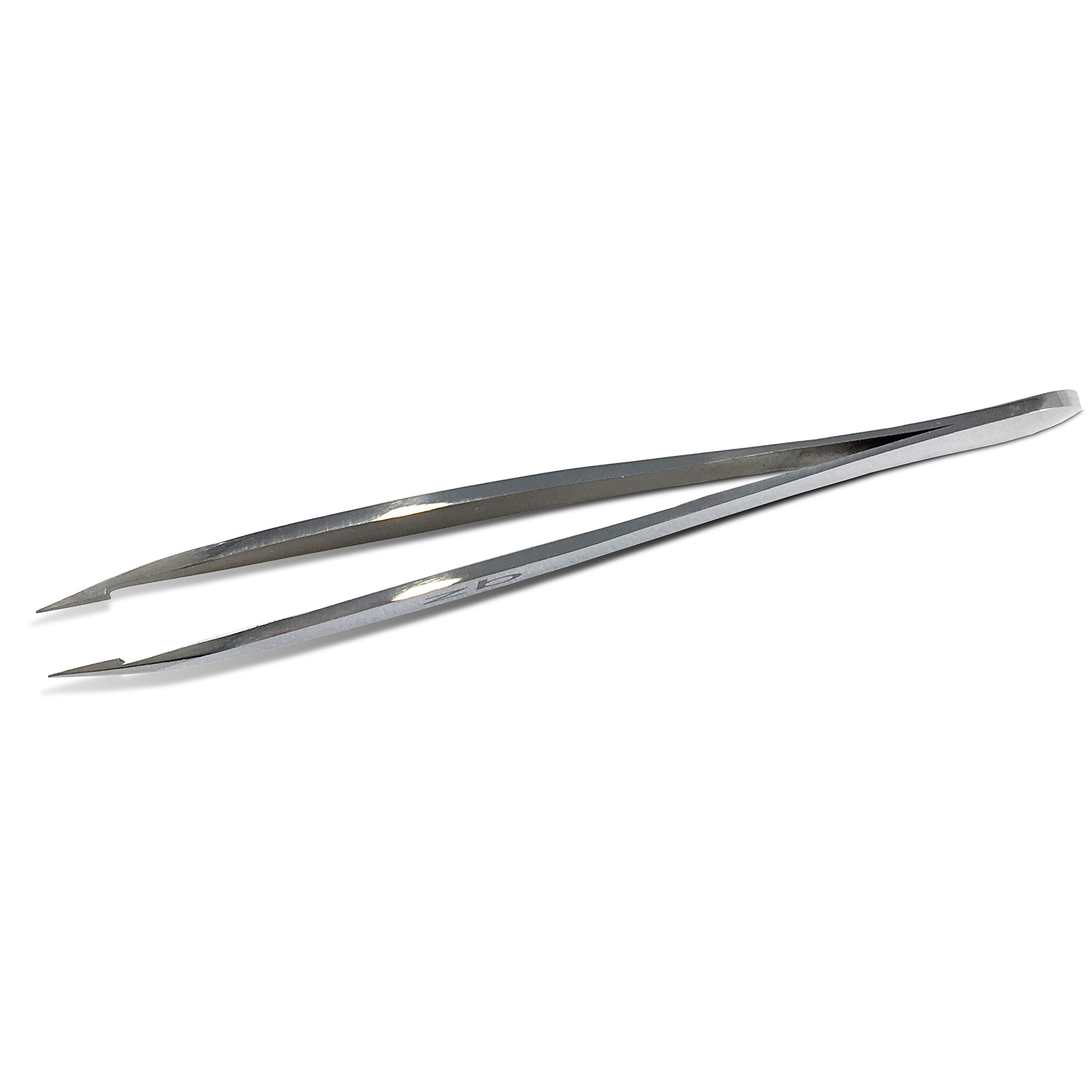 Zizzili Basics Elite Series Pointed Tweezers - Sharp Precision Tips + Surgical Grade Stainless Steel Tweezer for Professional Eyebrow and Facial Hair Removal