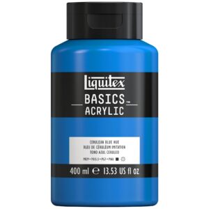 liquitex basics acrylic paint, 400ml (13.5-oz) bottle, cerulean blue hue