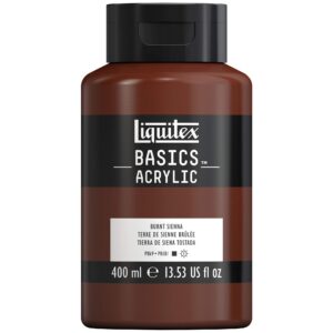 liquitex basics acrylic paint, 400ml (13.5-oz) bottle, burnt sienna