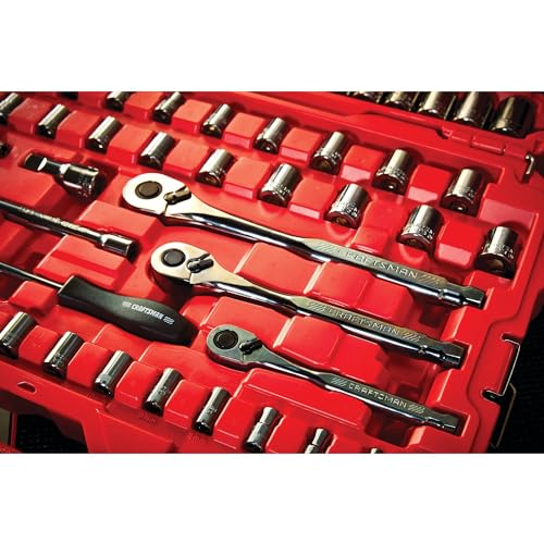 CRAFTSMAN Mechanics Tool Set, 1/4" & 3/8" & 1/2" Drive, SAE/Metric, 121 Piece (CMMT12033)