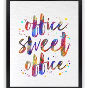 Dignovel Studios Unframed 8X10 Watercolor Office Sign Print Quotes Office Sweet office Funny Watercolor Art Print dnc37