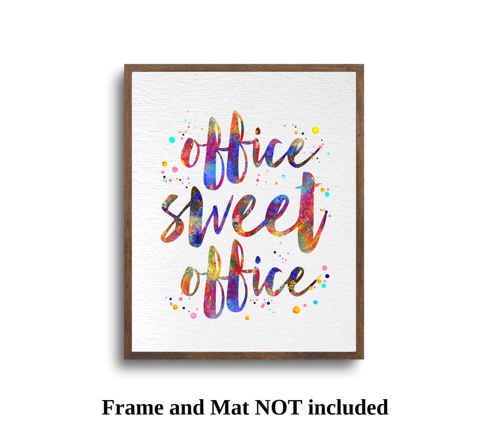 Dignovel Studios Unframed 8X10 Watercolor Office Sign Print Quotes Office Sweet office Funny Watercolor Art Print dnc37