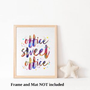 Dignovel Studios Unframed 8X10 Watercolor Office Sign Print Quotes Office Sweet office Funny Watercolor Art Print dnc37