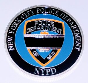 nypd new york police officer mourning band colorized challenge art coin