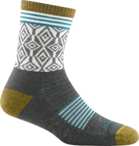 darn tough women's sobo micro crew lightweight hiking sock (style 1977) - gray, large