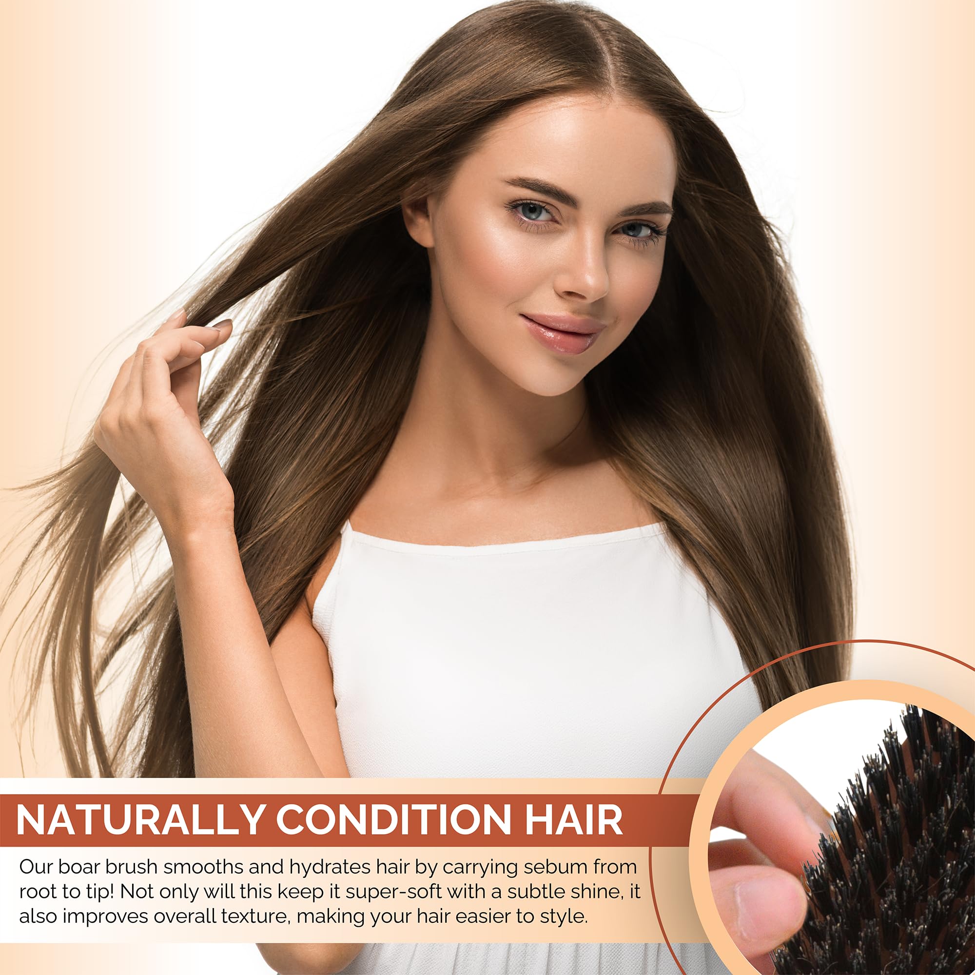 Classic German Boar Bristle Hair Brush Since 1869 - Conditions Hair, Improves Texture, Exfoliates Scalp