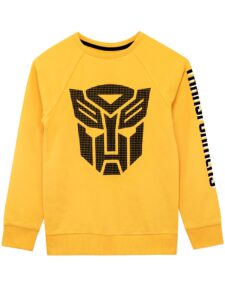 transformers boys sweatshirt size 6 yellow