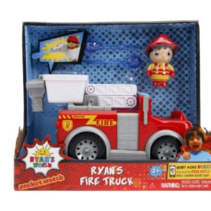 Jada Toys Ryan's World Fire Truck with Ryan Figure, 6" Feature Vehicle Red