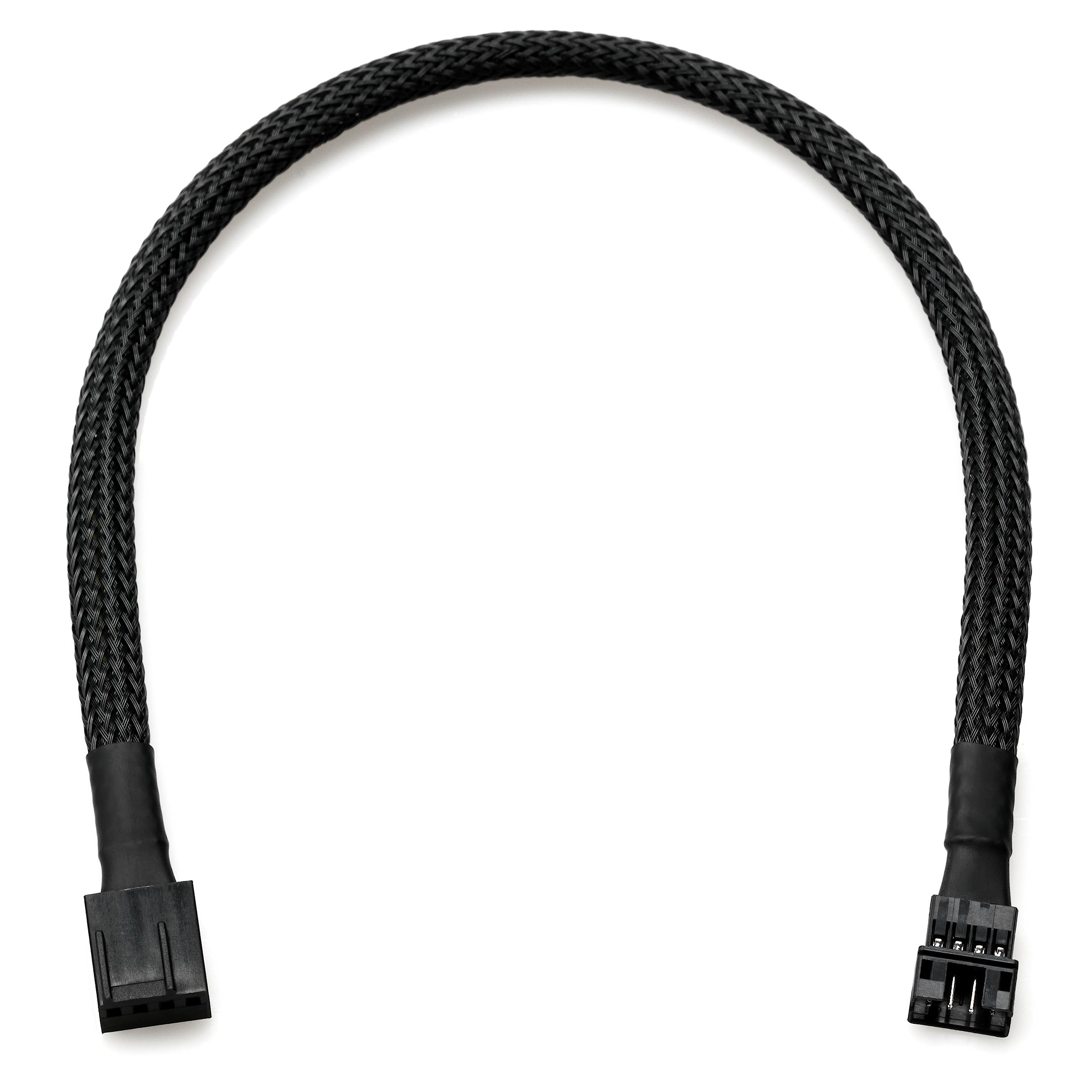 CRJ Micro 4-Pin GPU Fan Header Adapter Cable - 12-inch (30cm), Black Sleeved - Male Micro PH (2.0mm) 4-Pin PWM Fan Header Adapter for Graphics Card Fans and Pumps