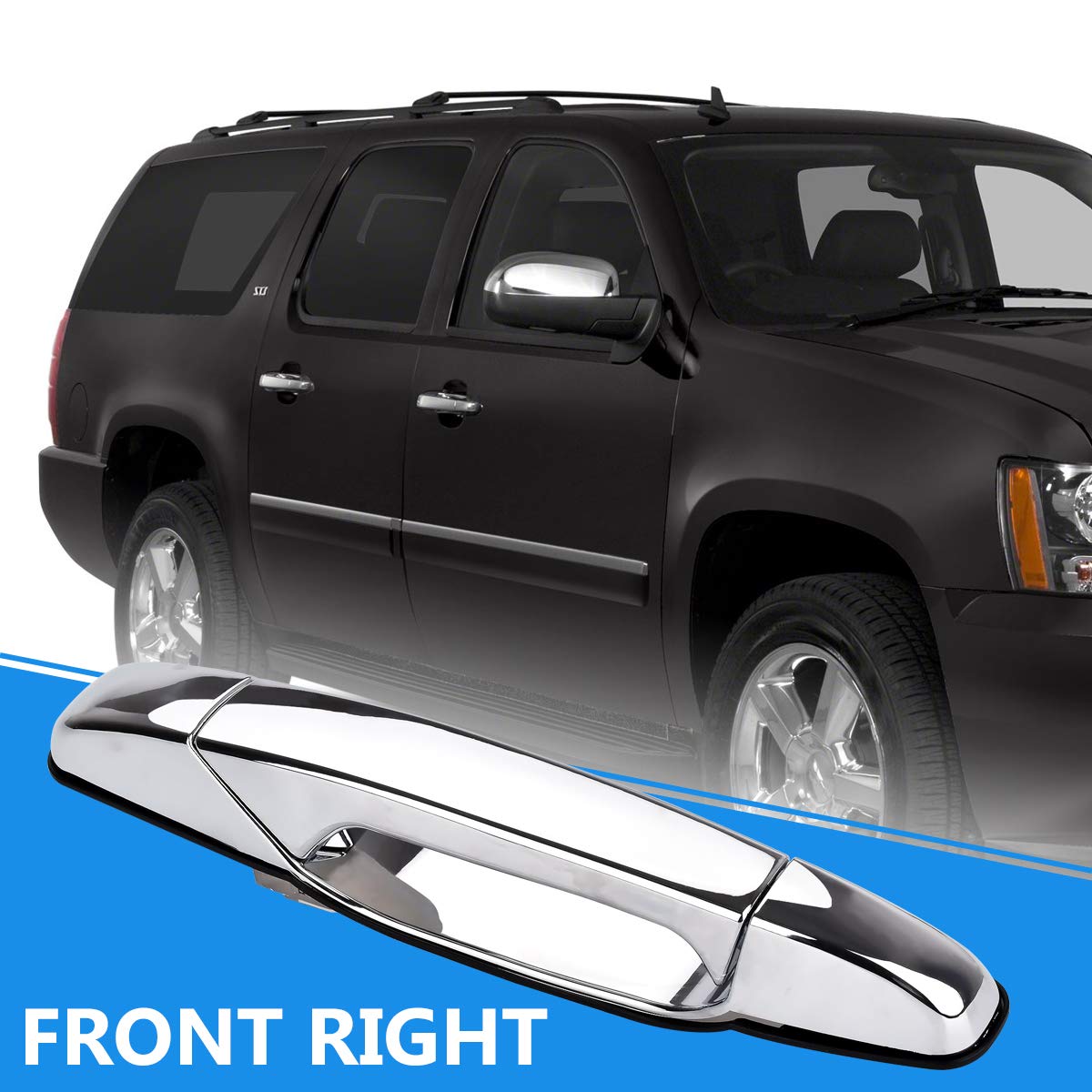 FAERSI Exterior Door Handle Chrome Front Right Passenger Side Door Handle Replacements for 2007 2008 2009 2010 2011 2012 2013 Silverado Tahoe Avalanche Suburban GMC Sierra Yukon XL Cadillac Escalade