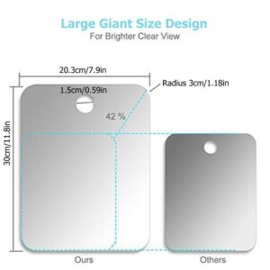 DFLLLO Large Fogless Shower Mirror, Anti-Fog Shower Mirror (12”X7.48 ”), Fog-Free Travel Shave Mirror, Shatterproof Shaving Mirror, Wall Hanging Mirror, Portable Makeup Mirror