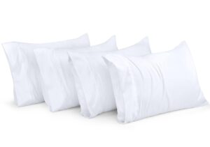 utopia bedding king pillow cases - 4 pack - envelope closure - soft brushed microfiber fabric - shrinkage and fade resistant pillow cases 20 x 40 (king, white)