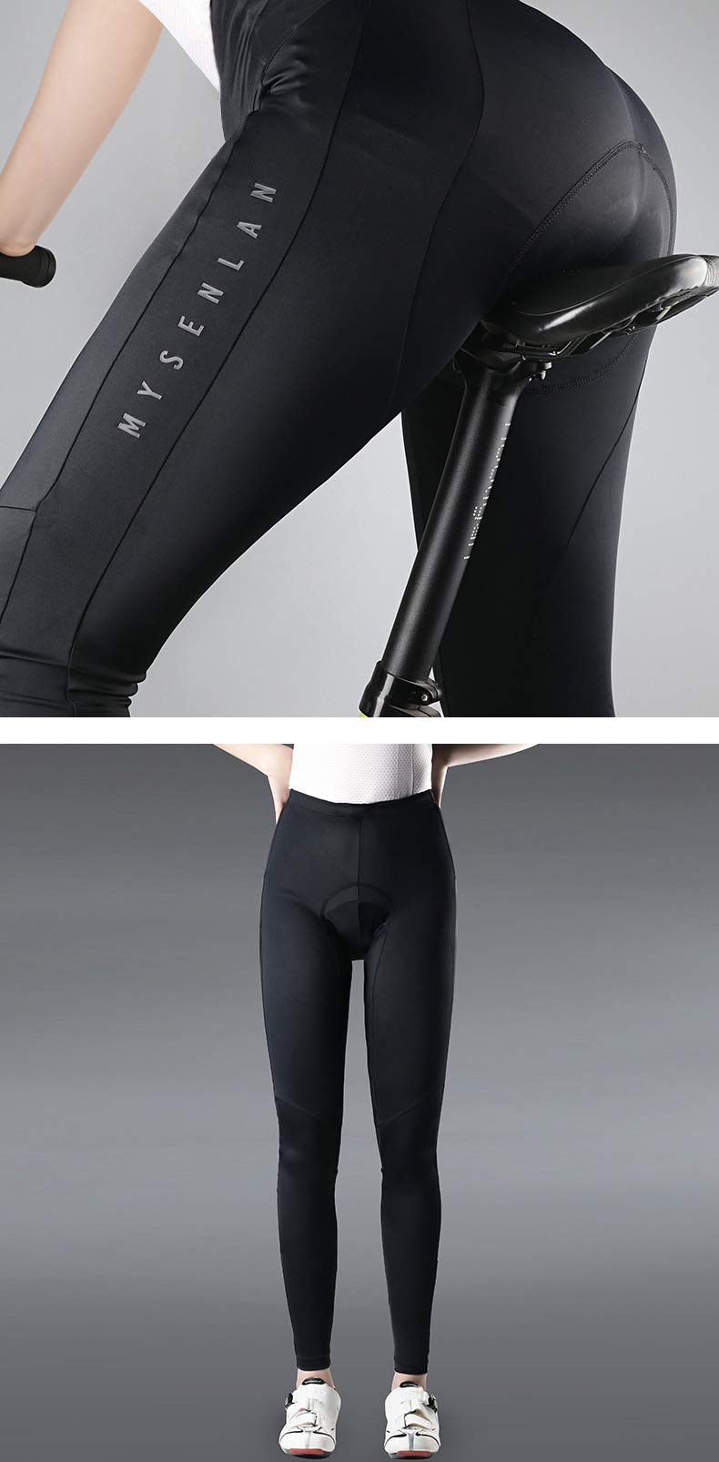 Mysenlan Women's Cycling Pants 3D Padded Bike Tights Long Compression Bicycle Pants Trousers