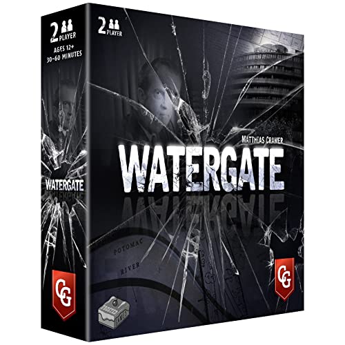 Capstone Games: Watergate, Strategy Board Game, History of Watergate Included with Game, 2-Player Game of The Year 2019, Ages 12 and Up, Cover Color May Vary