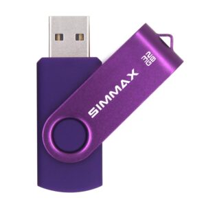 simmax 32gb memory stick usb 2.0 flash drives swivel thumb drive pen drive (32gb purple)