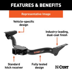 CURT 13421 Class 3 Trailer Hitch, 2-Inch Receiver, Fits Select Honda Passport, Gloss Black Powder Coat