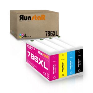 run star remanufactured 786 ink cartridge replacement for epson 786xl t786xl ink cartridge for workforce pro wf-4630 wf-5620 wf-5110 wf-4640 wf-5690 wf-5190 printer (black cyan magenta yellow, 4-pack)