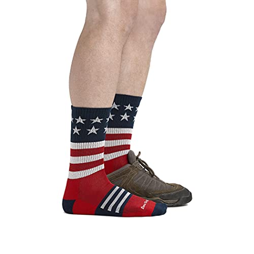 DARN TOUGH (Style 1976) Men's Captain Stripe Hike/Trek Sock - Stars and Stripes, Large