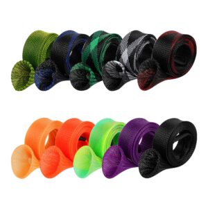 10Pcs Rod Sock Fishing Rod Sleeve Rod Cover Braided Mesh Rod Protector Pole Gloves Fishing Tools. Flat or Pointed End/Spinning or Casting Rods. for Casting Sea Fishing Rod/Spinning Fishing Rod