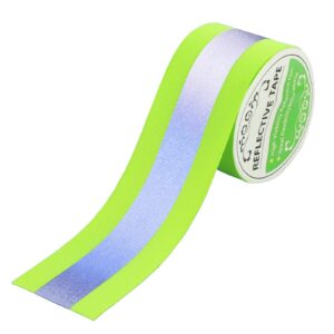 high visibility reflective tape strip 1.96in*0.79in fabric florescent reflective safety tape sew-on warning safety 16.4ft length no wrinkle packaged in roll