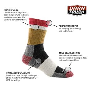 Darn Tough Men's Heady Stripe Micro Crew Light Cushion Sock (Style 1924) - Fatigue, Large