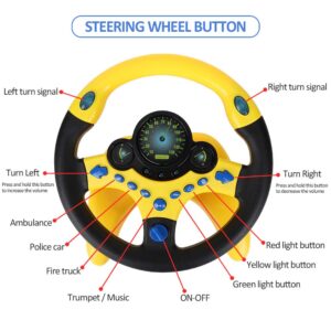 Coherny Simulated Driving Controller Portable Simulated Driving Steering Wheel Copilot Toy Children's Educational Sounding Toy Small Steering Wheel Toy Gift Funny Interactive Driving Wheel with Music