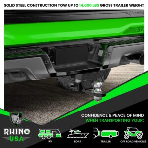 Rhino USA Trailer Hitch Pin - Patented 5/8" Locking Receiver Hitch Pins for Class III IV Hitches - Weatherproof Anti-Theft Lockable Pin with Dust, Mud & Gunk Protection - Used to Tow Truck, Boat, Bike