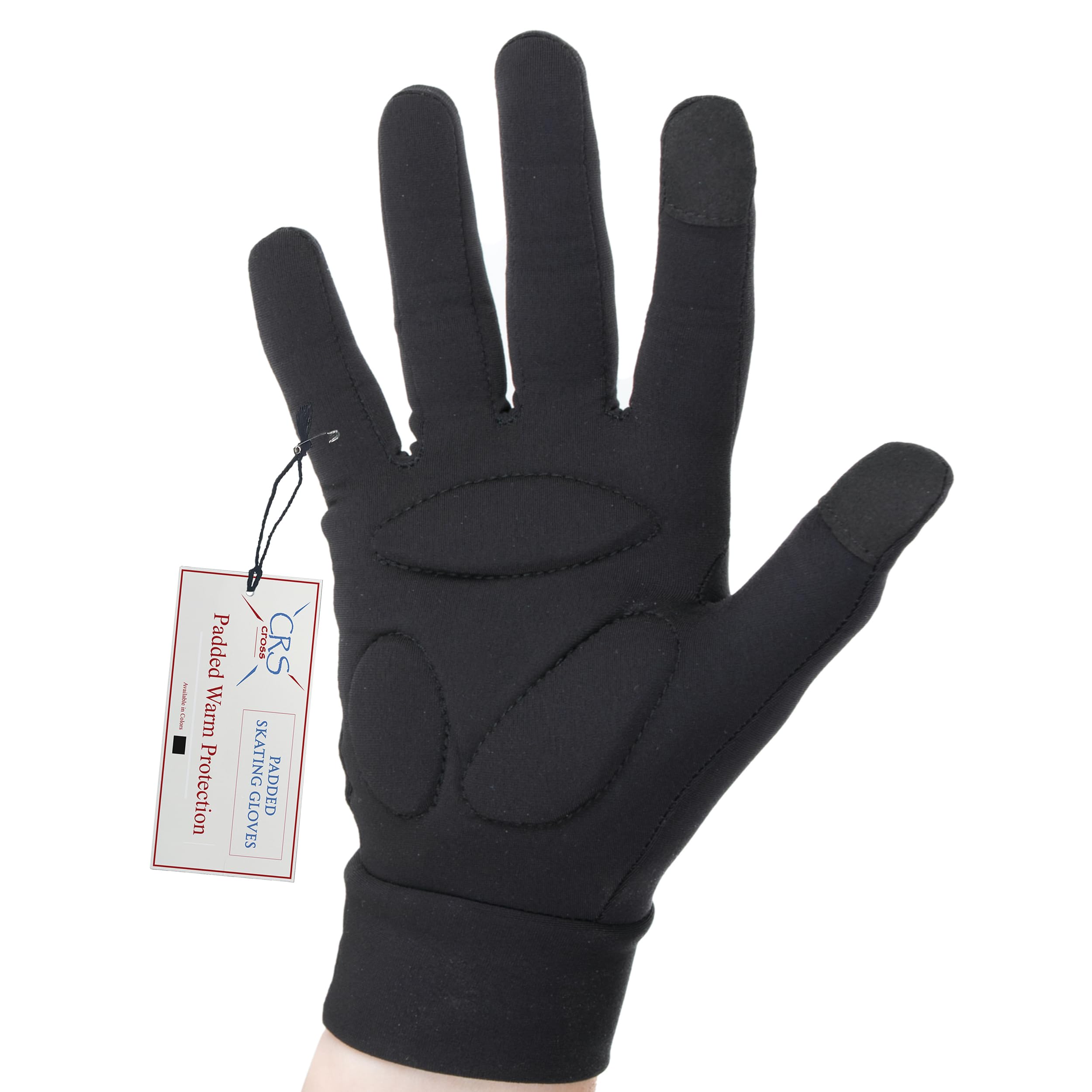 CRS Cross Padded Skating Gloves - Warm Padded Protection for Ice Skating Practice, Figure Skating Testing, Dance Competition, Roller Skating and Cheer. (Black, Youth Small- Toddler)