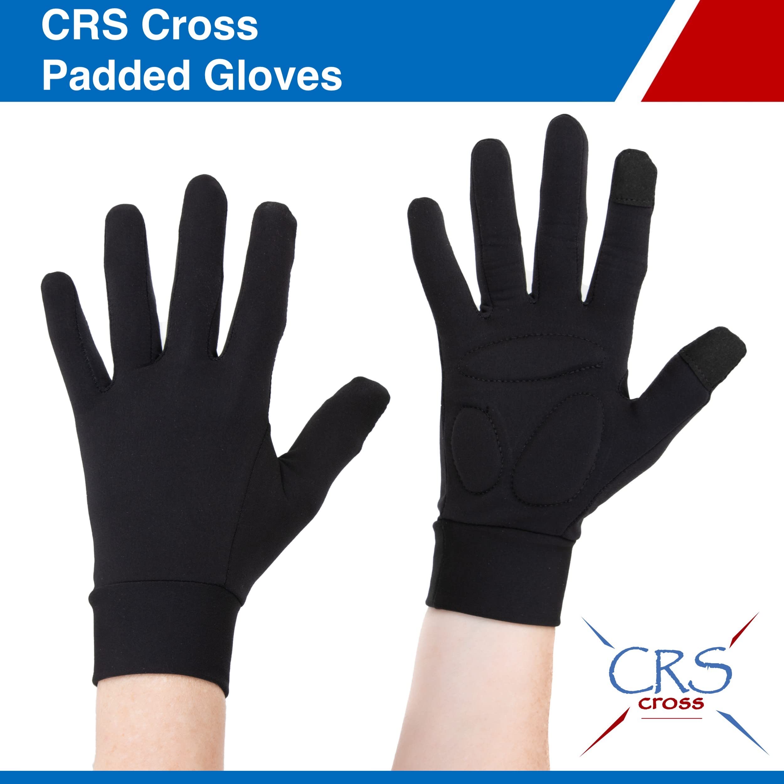 CRS Cross Padded Skating Gloves - Warm Padded Protection for Ice Skating Practice, Figure Skating Testing, Dance Competition, Roller Skating and Cheer. (Black, Youth Small- Toddler)