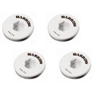 barrow g1/4" thin stop plug fitting, internal hex socket, white, 4-pack